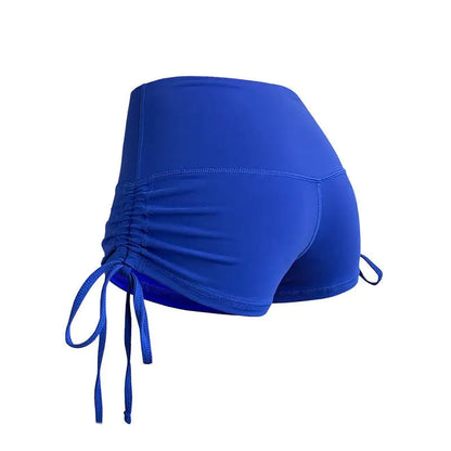 Women's High Elastic Fitness Yoga Shorts with Drawstring