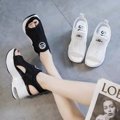 Casual Flyknit Sports Wedge Platform Sandals