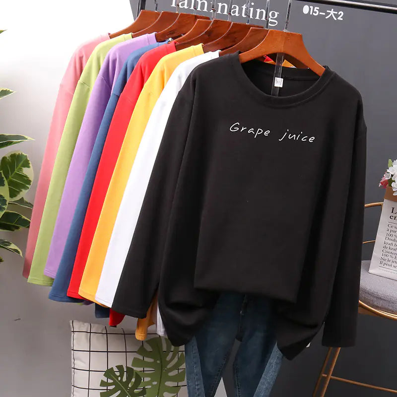 Plus Size Printed Long Sleeve T-Shirt for Women