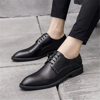 British Casual Shoes, Formal Leather Pointed Flats