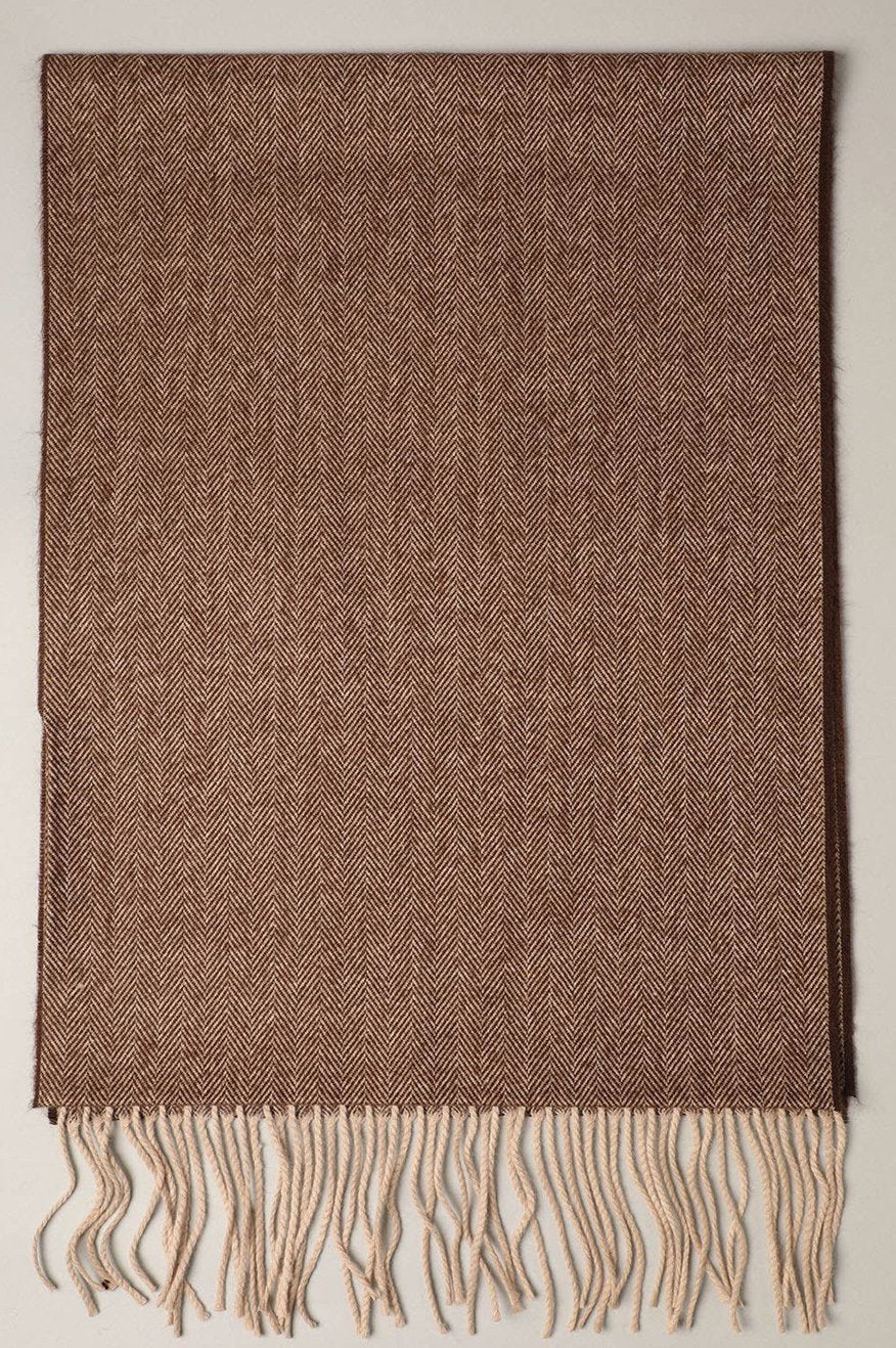 Herringbone Cashmere Feel Scarf