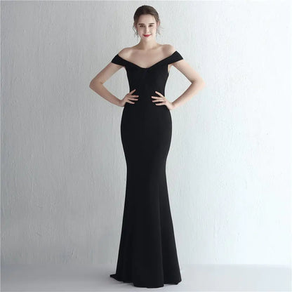 Slim-fit Off-shoulder Long Dress for Women