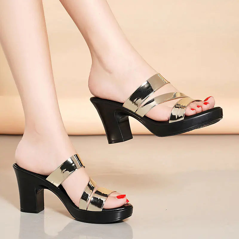 Summer High Heel Waterproof Platform Sandals for Women