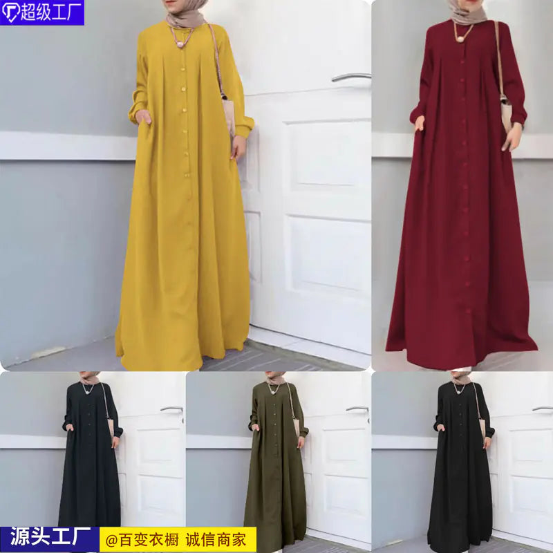 Plus Size Women's Long Dress for Autumn