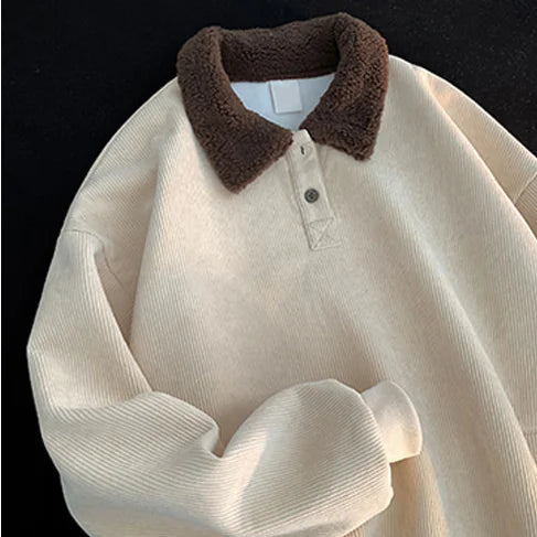 Lamb Wool Corduroy Sweater for Women