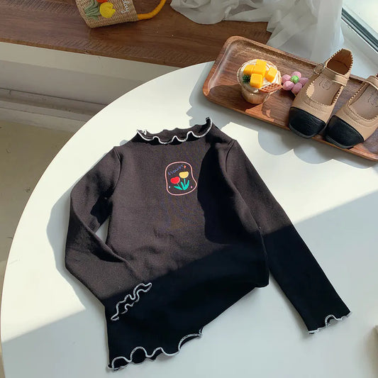 Girls' Long-Sleeved T-Shirt for Bottom Wear