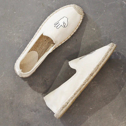 Women's Canvas Slip-On Fisherman Shoes, Breathable Flats