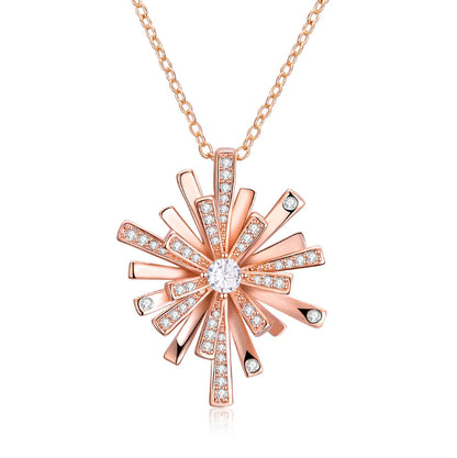 Christmas Snowflake Necklace with Diamond Accents