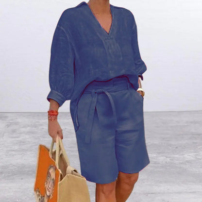 Women's Cotton Linen Casual Two-Piece Set