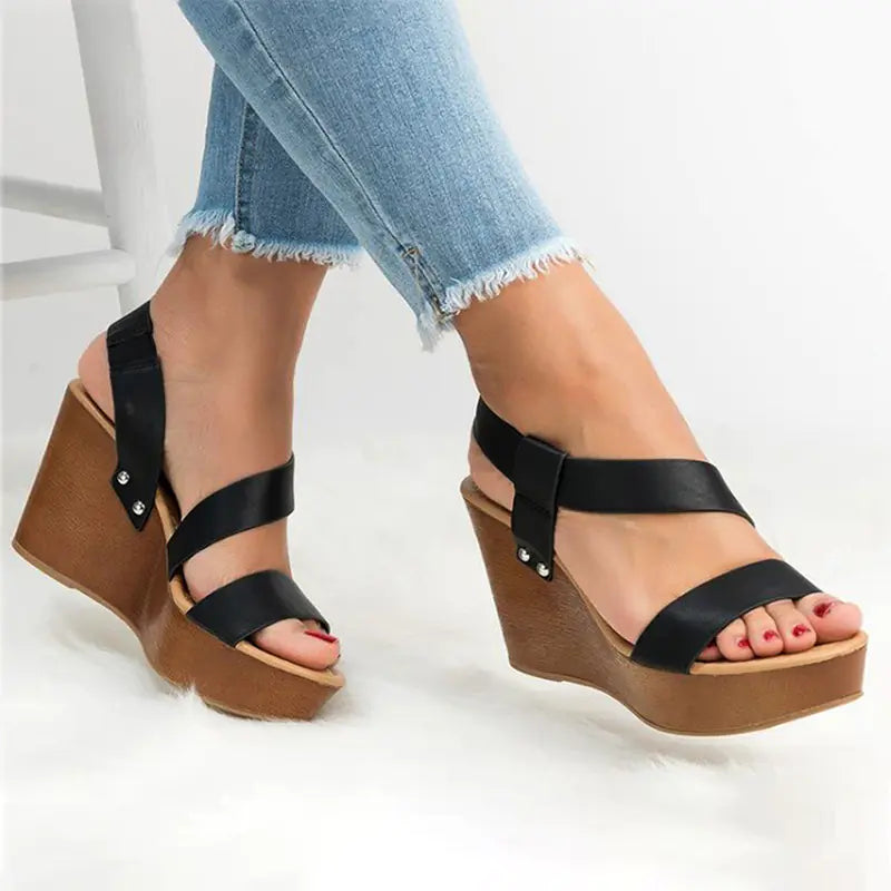 Women's Summer Casual Slip-On Wedge High Heels