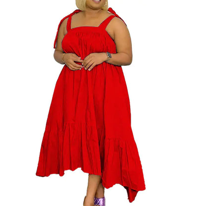 Autumn Women's Sexy Solid Color Plus Size Dress - Trendy Attic Store01