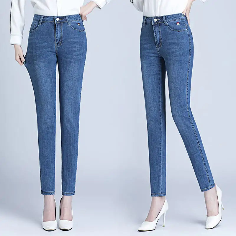 High Waist Stretch Straight Leg Pants - Trendy Attic Store01
