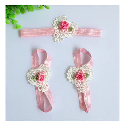 Baby Floral Headband and Foot Accessories Set