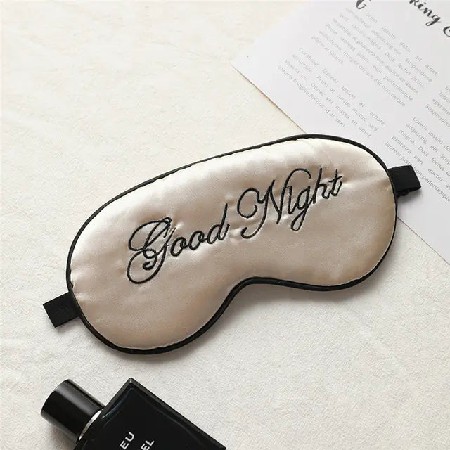Embroidered Silk Sleep Mask with Adjustable Ventilation