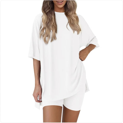 Casual Solid Color Two-Piece Outfit