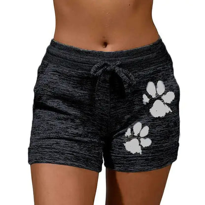 Women's Printed Yoga Shorts with Elastic Waistband