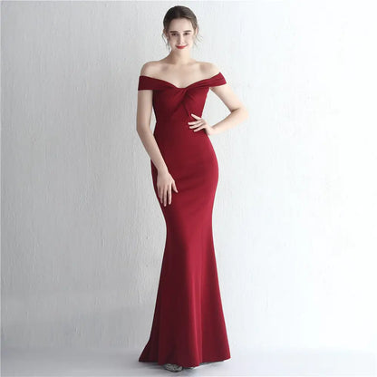 Slim-fit Off-shoulder Long Dress for Women