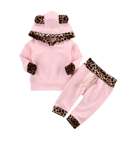 Kids' Leopard Print Two-Piece Outfit Set
