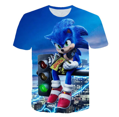 Anime 3D Print Round Neck T-Shirt for Kids