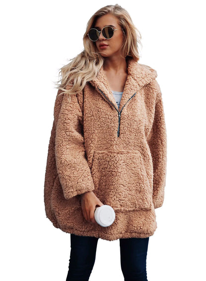 Faux Fur Hoodie & Plush Sweatshirt