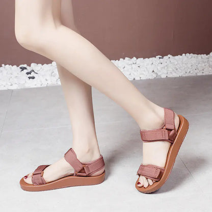 Women's 2019 Fashionable Flat Sandals with Velcro
