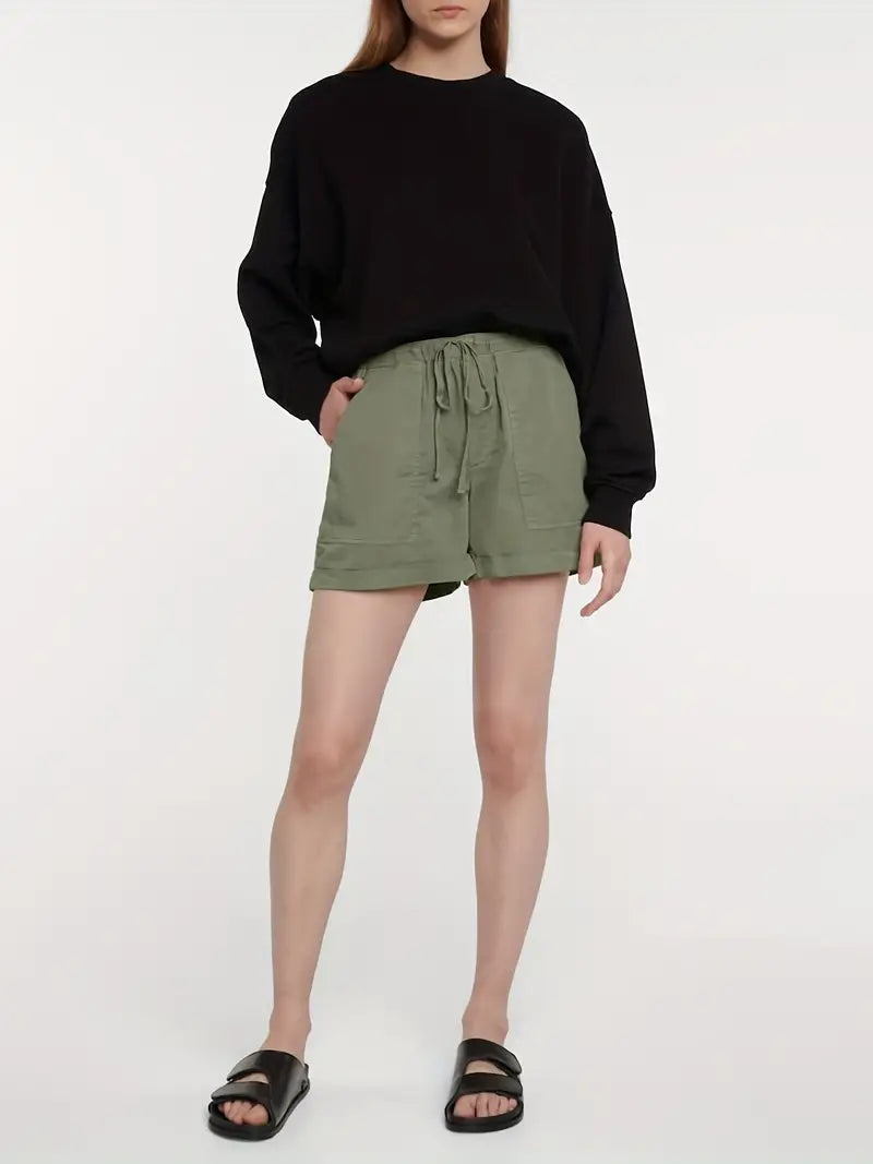 Minimalist Women's Drawstring Shorts with Pockets
