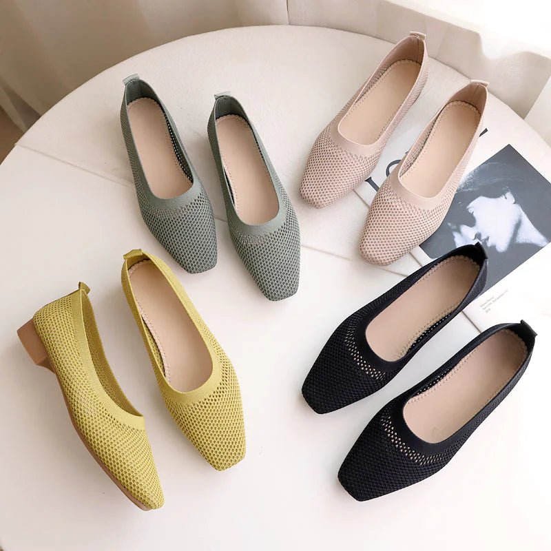 Women's Pointed Toe Ballet Flats Slip-On Shoes