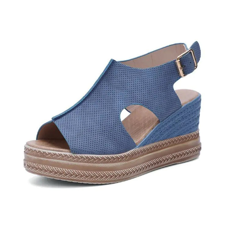Women's Summer Wedge Heel Platform Peep Toe Sandals - Trendy Attic Store01