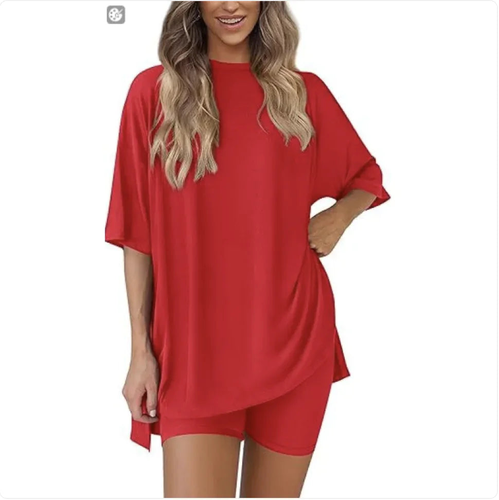 Casual Solid Color Two-Piece Outfit