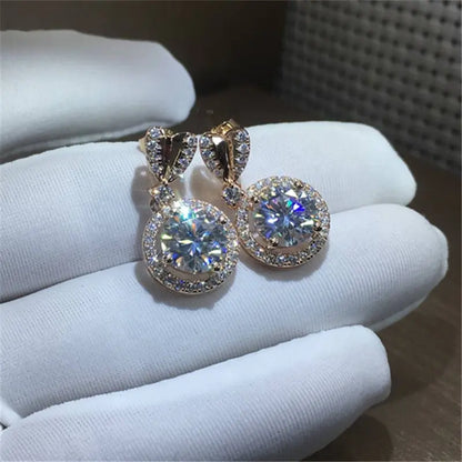 Elegant Heart-Shaped Zirconia Earrings for Women