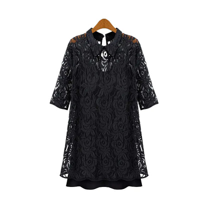 Plus Size Spring/Summer Two-Piece Chiffon Dress Set