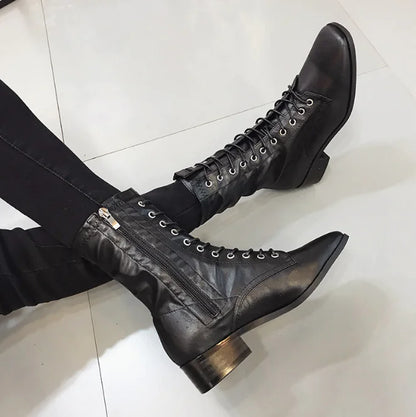 Women's Fall Martin Boots - Korean Style Lace-Up Short Boots
