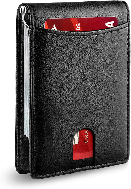 Men's Carbon Fiber Wallet with Anti-Theft Money Clip