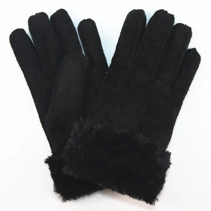 Unisex Faux Rabbit Fur Lined Winter Gloves