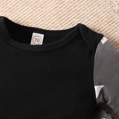 Triangle Print Deer Baby Bodysuit for Autumn