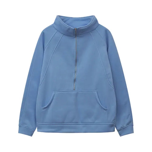 2023 Autumn/Winter Women's Plush Half Zipper Sweatshirt