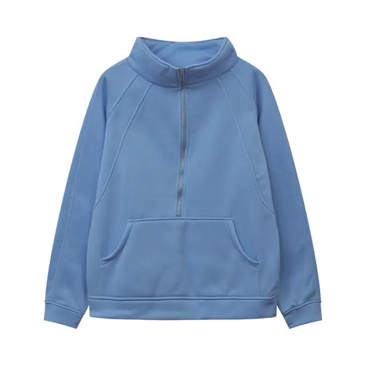 2023 Autumn/Winter Women's Plush Half Zipper Sweatshirt