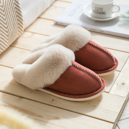 Women's Cotton Plush Slippers for Autumn and Winter