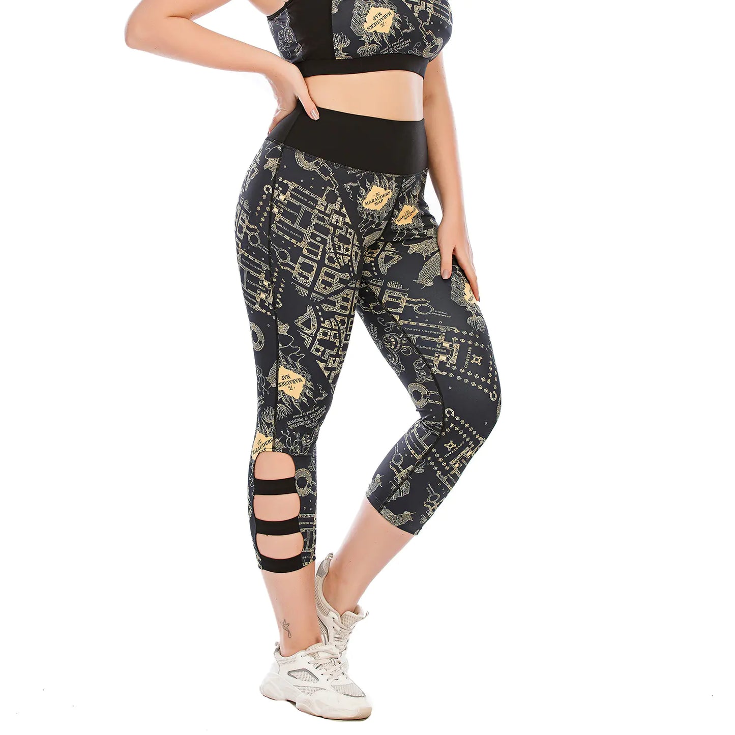 Plus Size Yoga Clothes Set with Sports Bra and Leggings