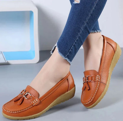 Casual Flat Shoes for Women - Genuine Leather