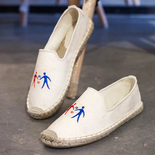 Women's Canvas Slip-On Fisherman Shoes, Breathable Flats
