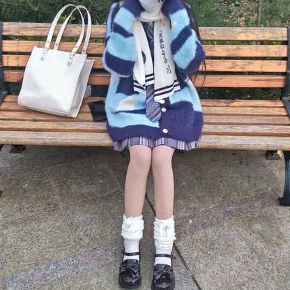 Y2K Preppy Cardigan Sweater for Women - Vintage Style