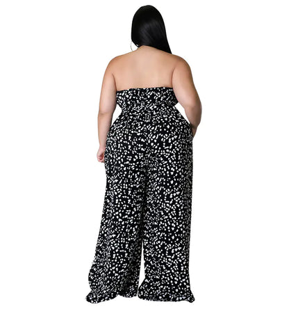 Plus Size Strapless Jumpsuit for Summer Streetwear