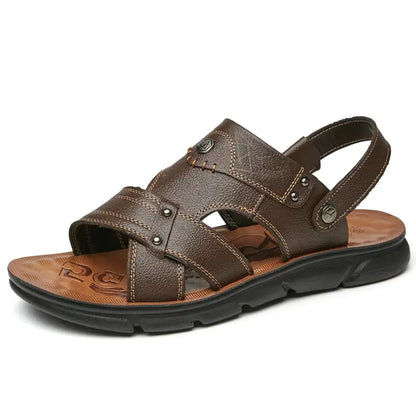 Men's Leather Dual-Purpose Beach Sandals and Slippers