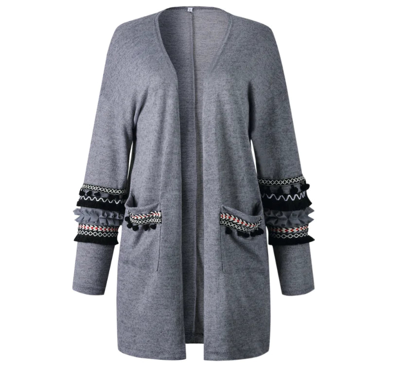 Fashionable Long Sleeve Cardigan Sweater Coat for Women