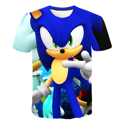 Anime 3D Print Round Neck T-Shirt for Kids