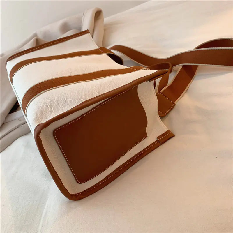 Korean Style Canvas Tote Bag for Women (Large Capacity)