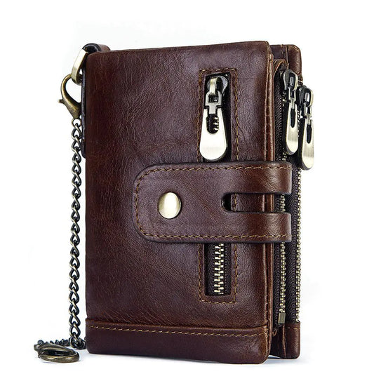 Men's RFID Leather Wallet with Money Clip and Card Holder
