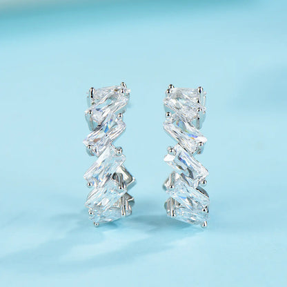 Trendy 925 Silver Minimalist Wave Earrings and Studs