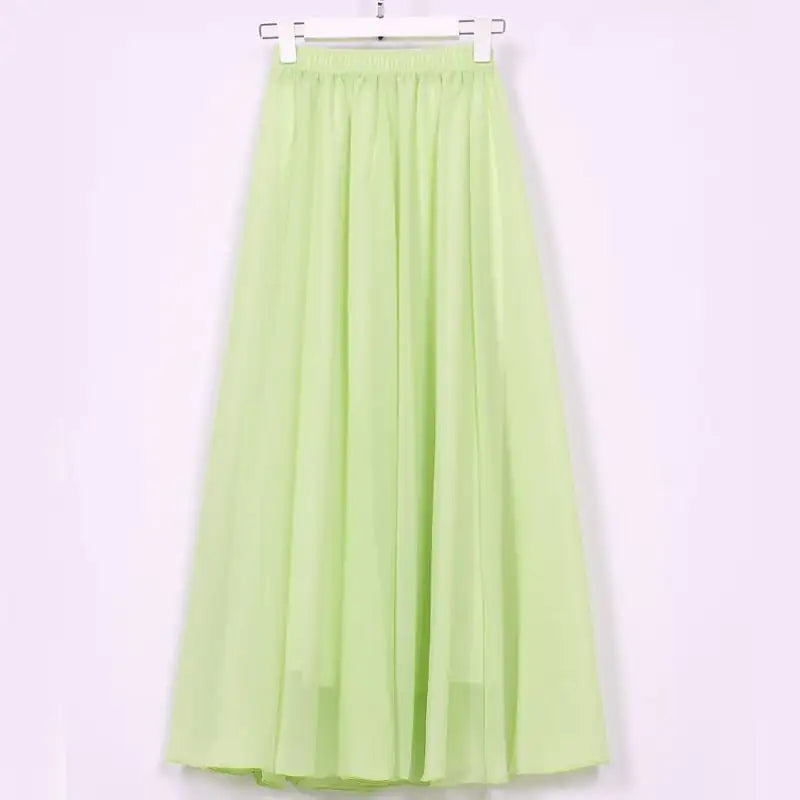 Half-Length Plus Size High Waist Chiffon Skirt - Trendy Attic Store01